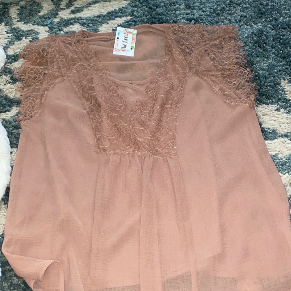 Brand new rose colored lace top/blouse Camisole - Dusty Rose